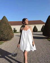 Load image into Gallery viewer, White Rose Enchantment Mini Dress - Juniper
