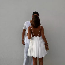 Load image into Gallery viewer, White Rose Enchantment Mini Dress - Juniper
