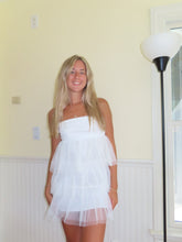 Load image into Gallery viewer, White ruffle strapless dress - dresses
