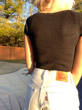 Load image into Gallery viewer, Black Knitted Square Neck Croptop - Juniper

