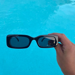Retro Black Rectangle Sunglasses - Juniper