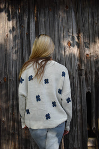 Blue Floral Sweater - Juniper