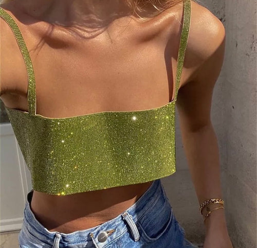 Green Sparkle Evening Top - Juniper