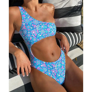 1 Piece Floral Beach Bikini - Juniper