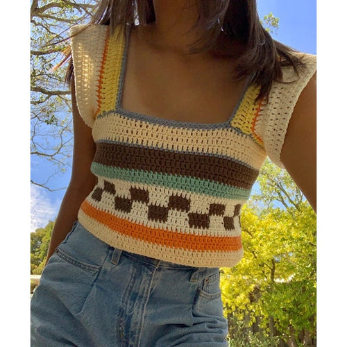 Cropped Summer Crochet Sweater - Juniper