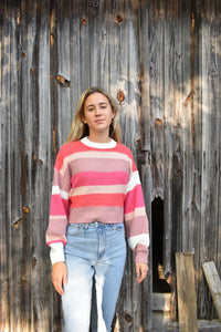 Lex Pink Striped Sweater - Juniper